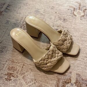 Marc Fisher Cream Braided Heels